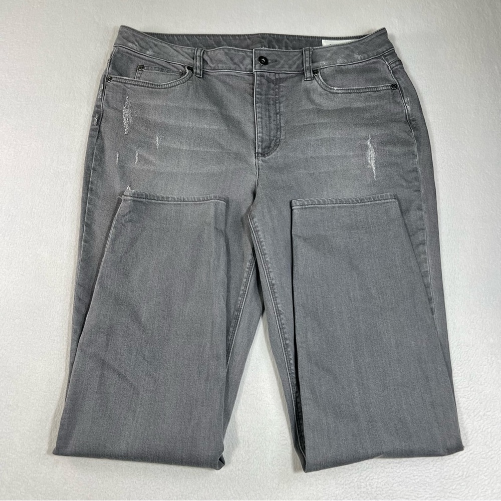 Two By Vince Camuto Jeans Women's 34/14 Gray Charcoal Distressed Denim TAG 32/14 - Picture 10 of 16